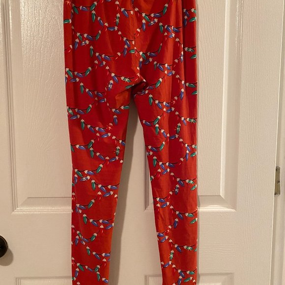 EUC LuLaRoe Xmas Lights Leggings OS - Picture 4 of 4